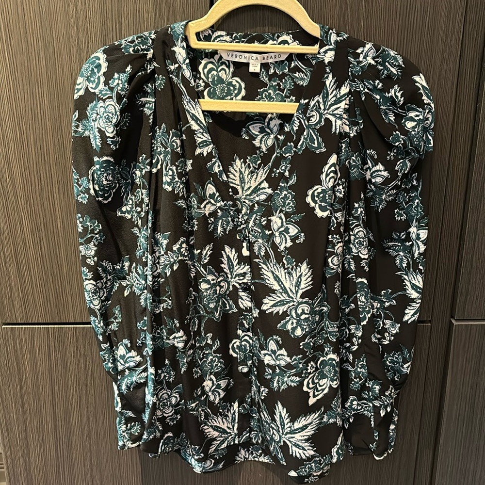 Veronica Beard floral blouse